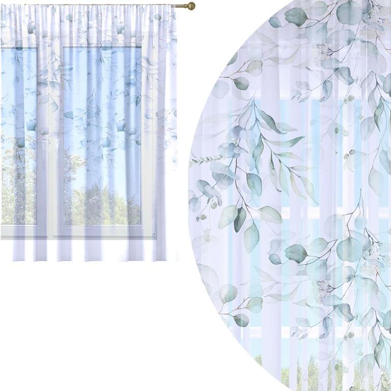 Firana Gotowa 400X150 Woal Barwiona Wzór Na Żabki