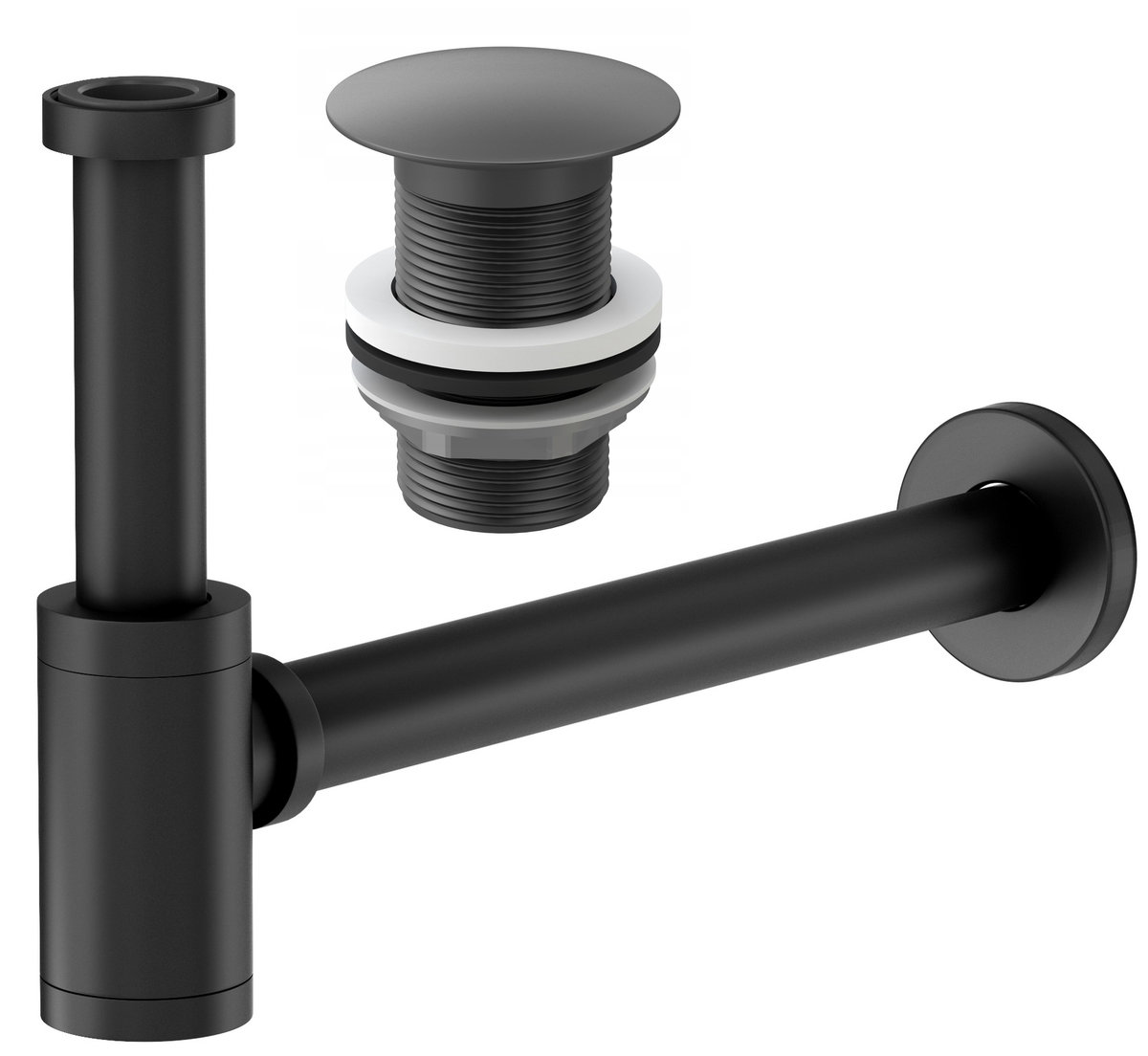 Syfon Umywalkowy Czarny Mosiężny+Klik Klak Bp