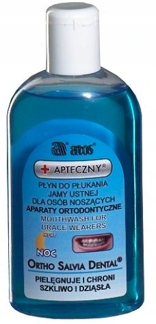 Ortho Salvia Dental Ortho Salvia Dental Night - Aktywny płyn do płukania jamy ustnej dla osób noszących aparaty ortodontyczne 200 ml 0000000257