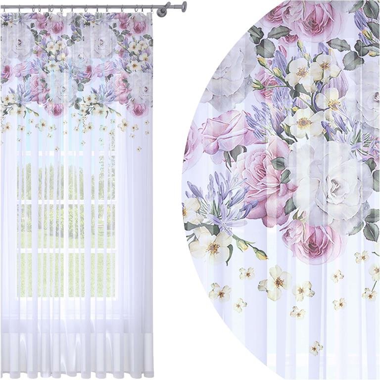 Firana Gotowa 140X250 Woal Barwiona Wzór Na Żabki