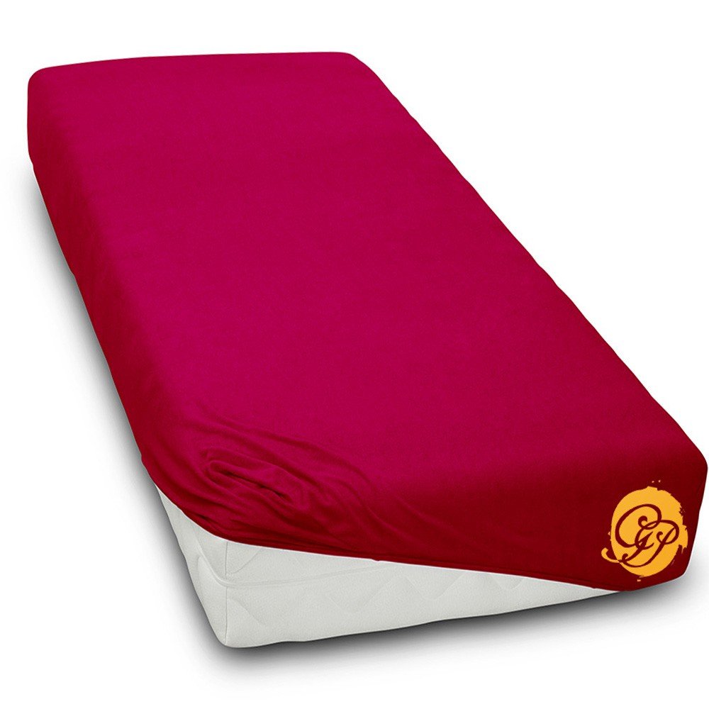 Prześcieradło Bawełniane Jersey 140X200Cm Bordo