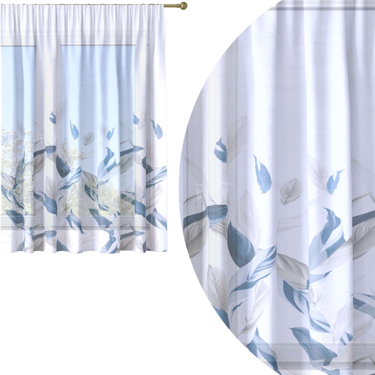 Firana Gotowa 300X150 Woal Barwiona Wzór Na Żabki