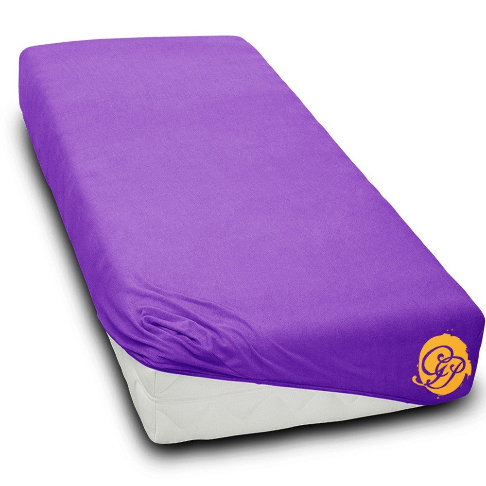Prześcieradło Bawełniane Jersey 200X220Cm Fiolet