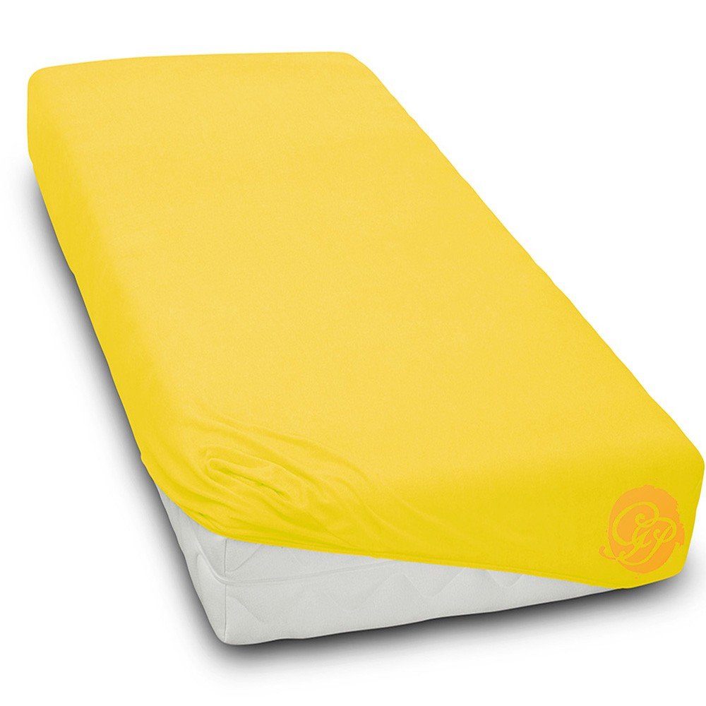 Prześcieradło Bawełniane Jersey 200X220Cm Żółty