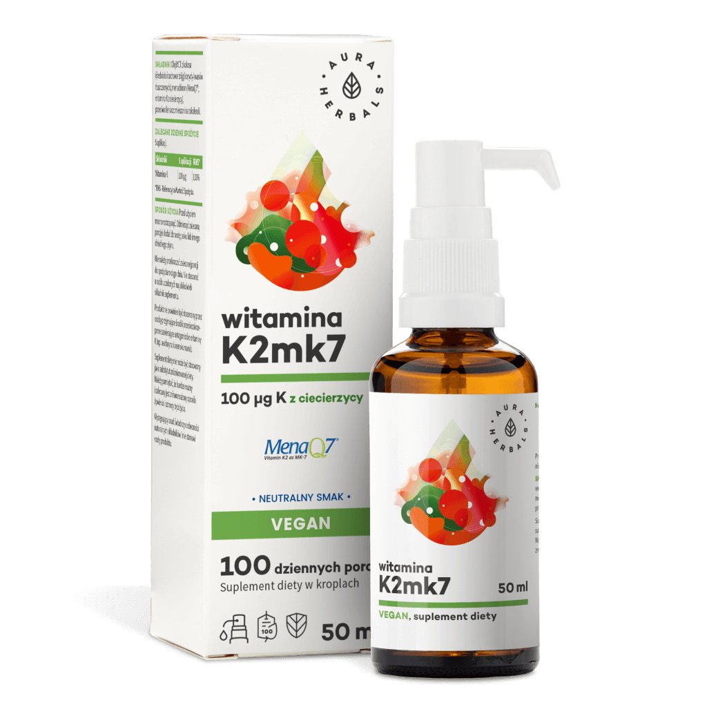 Фото - Вітаміни й мінерали Aura Witamina K2 100 mcg Vegan, krople 50 ml 