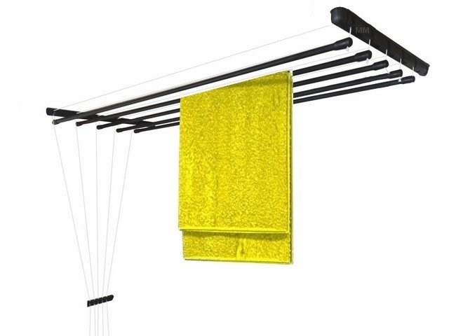Suszarka Sufitowa Łazienka Balkon 120Cm 5Pr Czarna