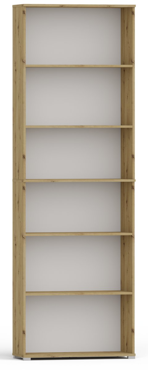 Regał Pola 215X60 Dąb Artisan, Szeroki 80 Cm, 6 Półek Na Książki I Segregatory