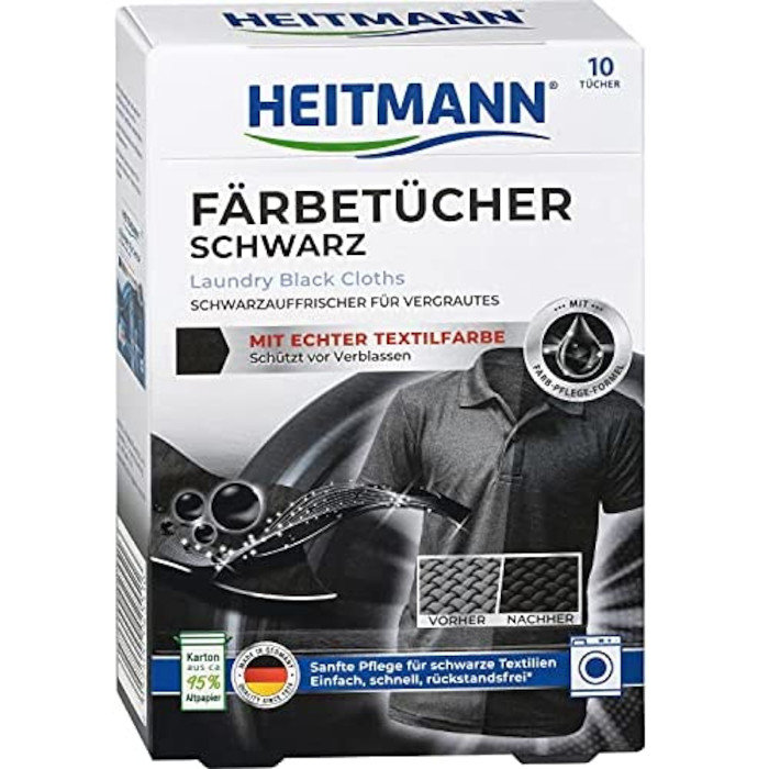 Heitmann Brauns Wäsche Schwarz chuseczki przywracające czerń 10szt