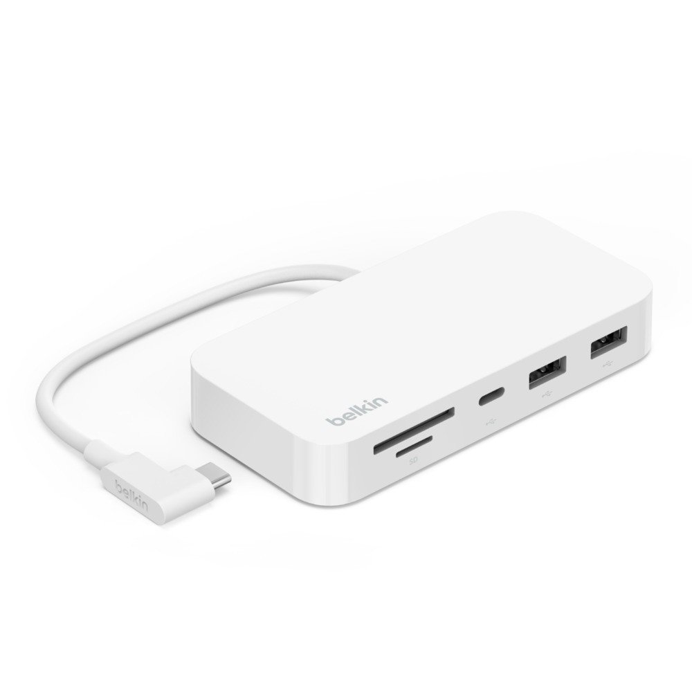 Wieloportowy koncentrator USB-C 6 w 1 z mocowaniem, biały