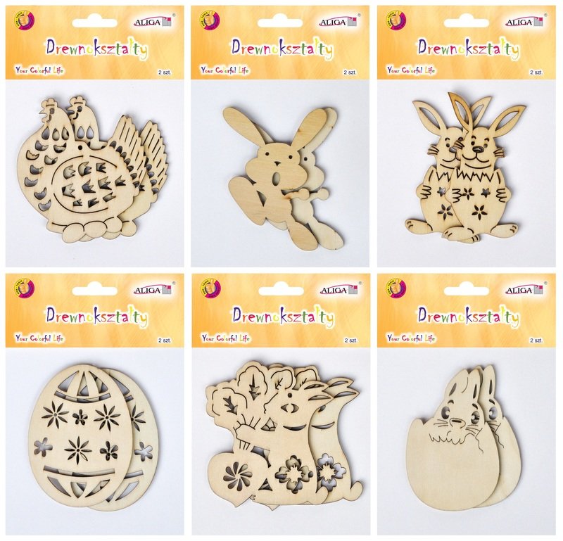 Aliga Drewnokształty ze sznurkiem KRÓLIK 10 cm (2szt.) CDW-9916