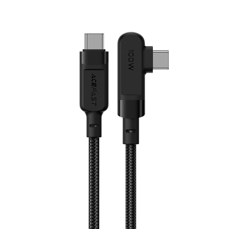 Acefast kątowy kabel USB Typ C - USB Typ C 2m, 100W (20V/5A) czarny (C5-03 Black) C5-03-C-C black