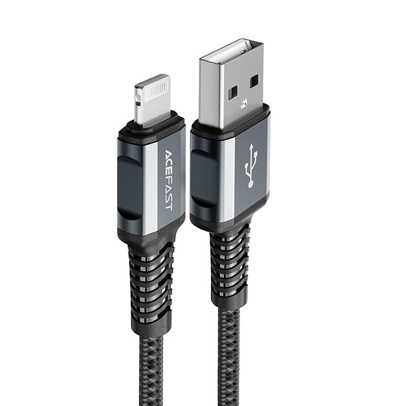 Acefast kabel MFI USB - Lightning 1,2m, 2,4A szary (C1-02 deep space gray) C1-02-A-L deep space gray