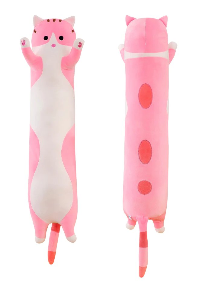 Maskotka Poduszka Długi Różowy Kotek 90 Cm