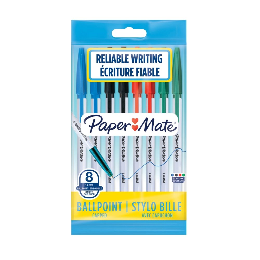 Paper Mate Długopis ze skuwką Paper Mate 045 fine 0,7 mm) mix kolorów blister 8szt 2084416 2084416