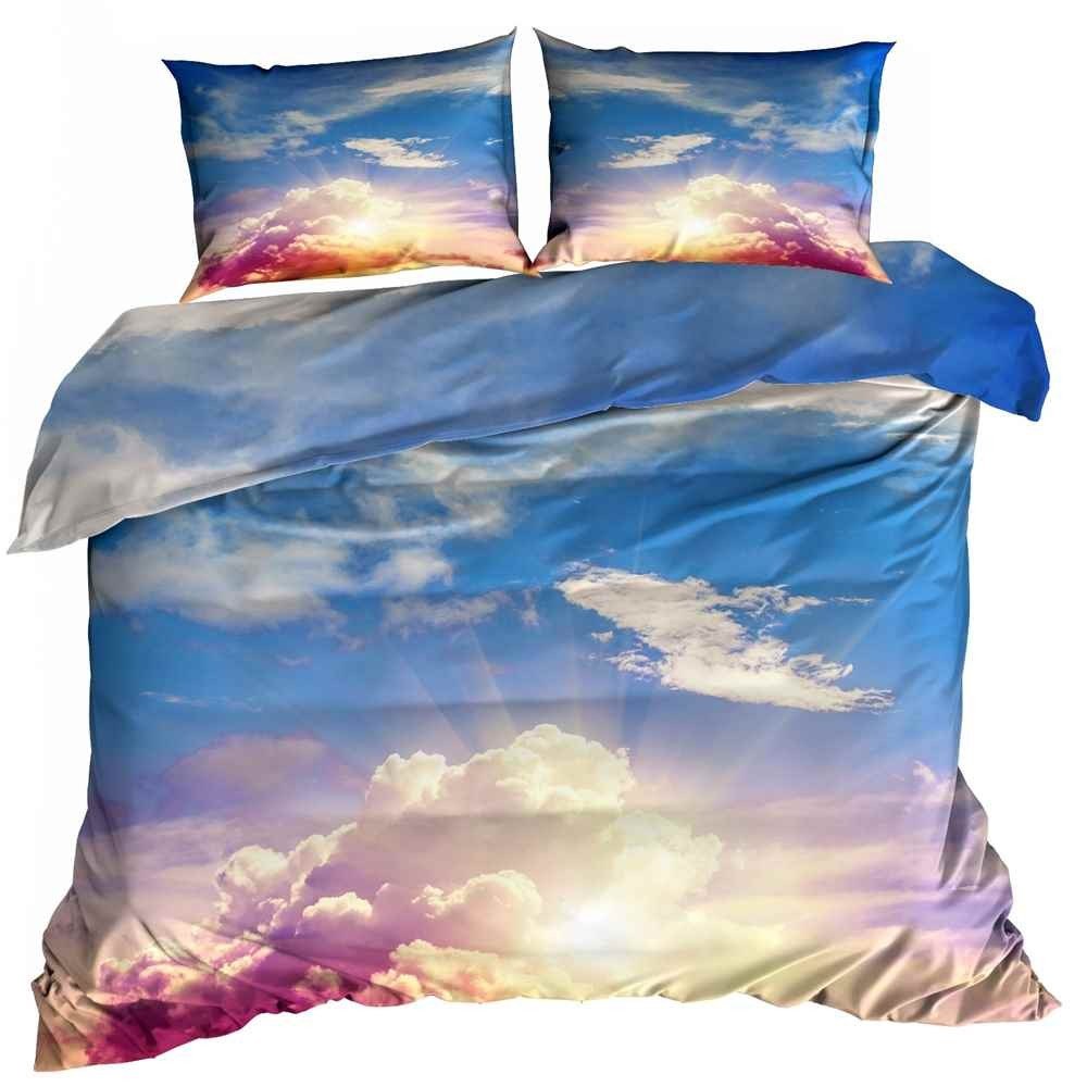 Pościel 3D bawełna satyna 160x200cm WSCHÓD SŁOŃCA