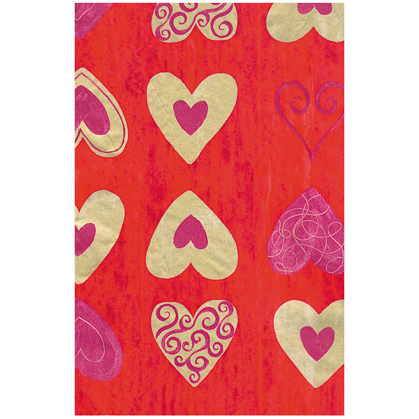Papier Do Decoupage Serca Złote Na Czerwonym 30 X 40 Cm Fda234, Decopatch