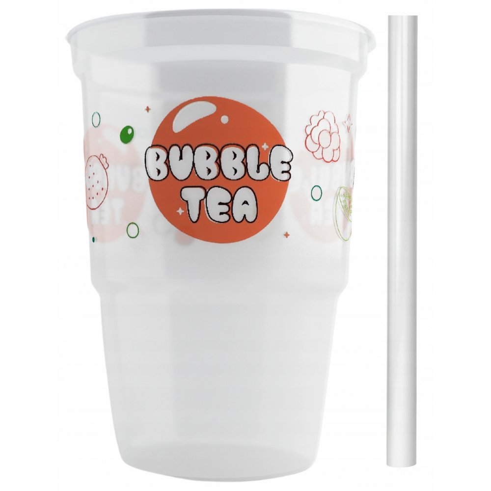 Zestaw Do Bubble Tea - Słomki + Kubki X5