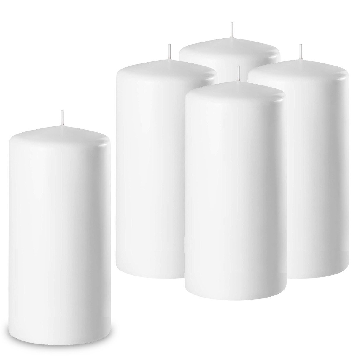Zestaw 5X Świeczki Świeca Walcowa Tradycyjna 14Cm Białe