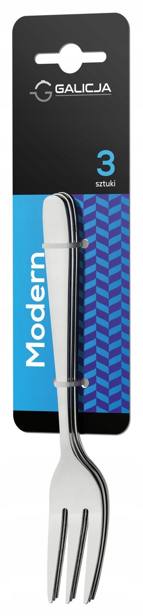 Widelczyk Do Ciasta Deserowy Modern 3 Szt Srebrny
