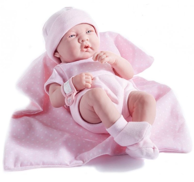 Lalka Dziewczynka Z Różowym Kocykiem - 36Cm
