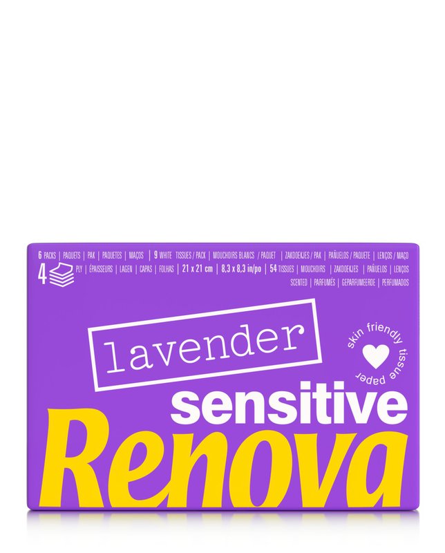 Renova, Chusteczki higieniczne Lawendowe, 6 paczek