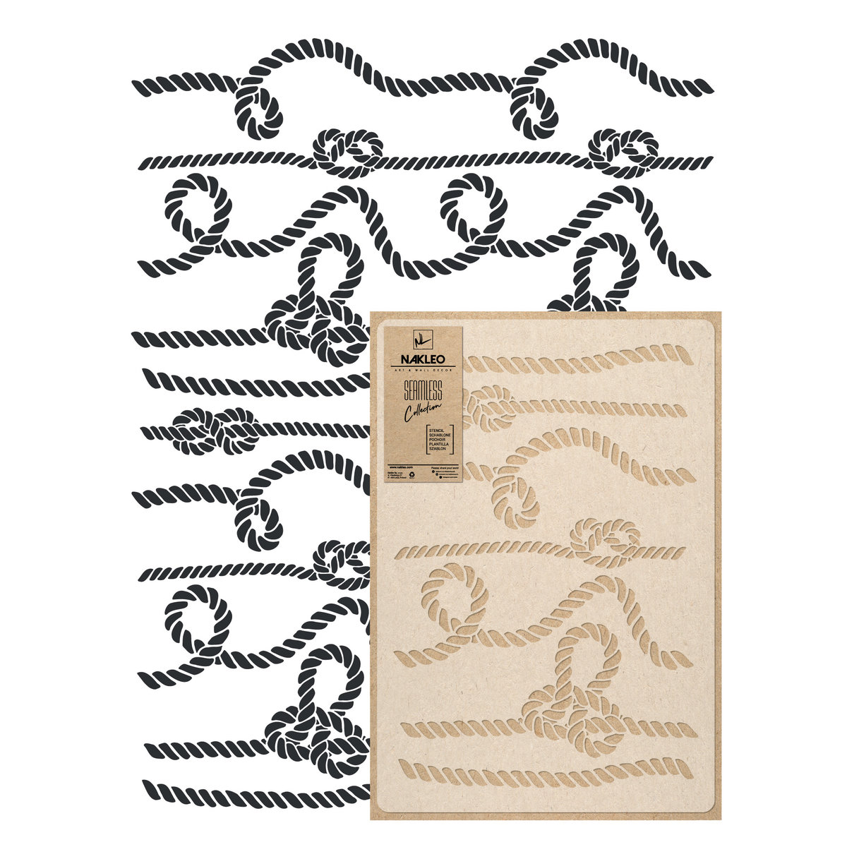 szablon malarski wielokrotny powtarzalny ROPE KNOTS