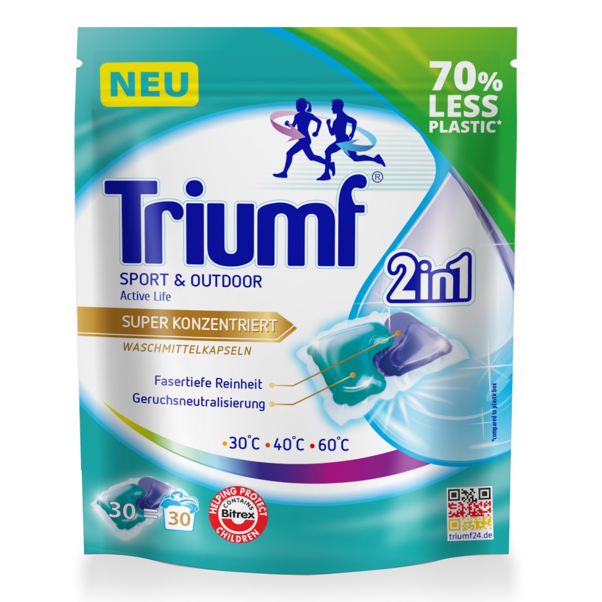 Triumf Kapsułki do prania odzieży sportowej i tkanin z membraną 2w1 Sport&Outdoor 30 szt.