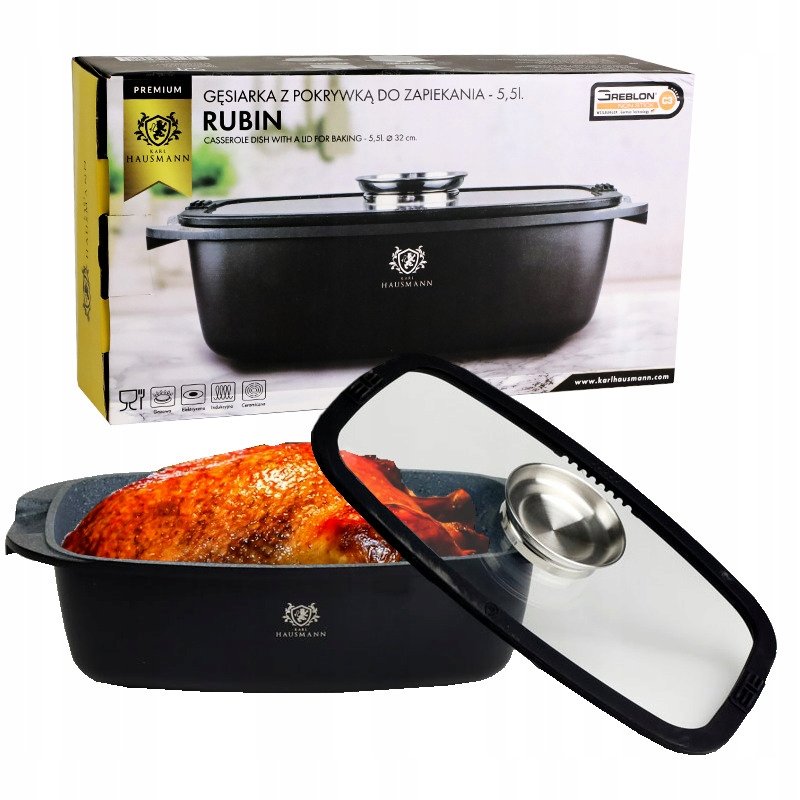 Greblon Karl Hausmann Karl Hausmann Brytfanna granitowa 5,5L z powłoką silikon 4416