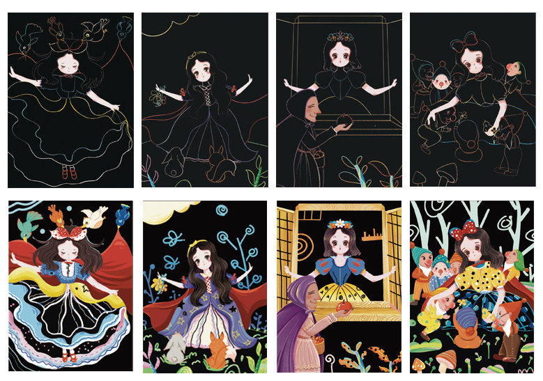 Magiczna Zdrapka - Królewna Śnieżka 21x29,5cm - Twoje Hobby