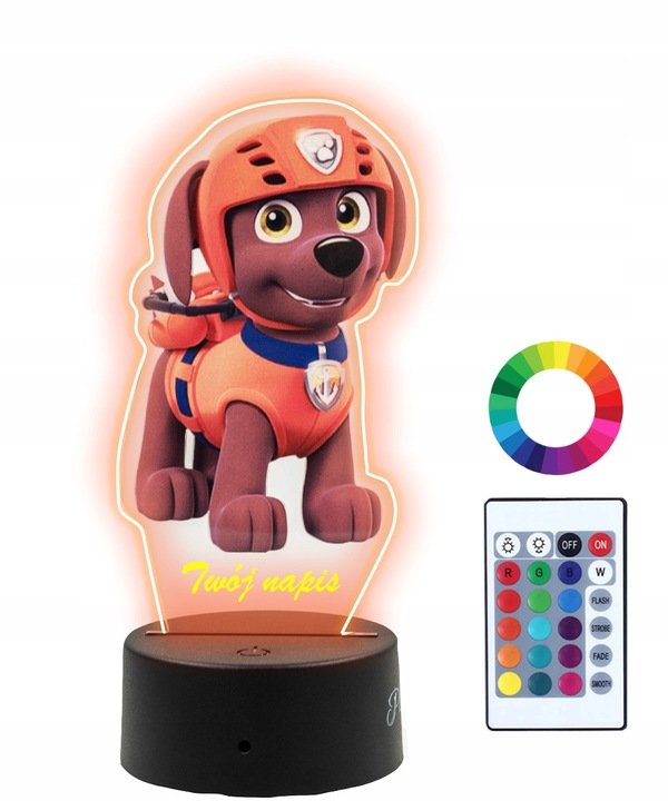 Lampka Nocna Z Nadrukiem 3D Led Psi Patrol Zuma