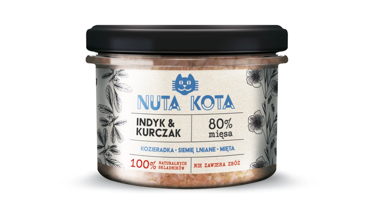 Nuta Kota Indyk i Kurczak 80% mięsa 200g mokra karma dla kota