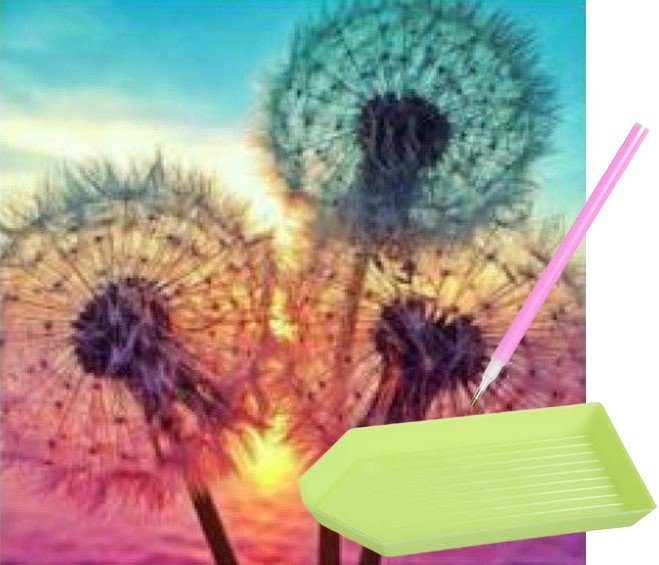 Haft Diamentowy Obraz Na Ścianę Dmuchawce Zrób To Sam Wyklajanka Robótki Ręczne Zabawki Plastyczne Kreatywne