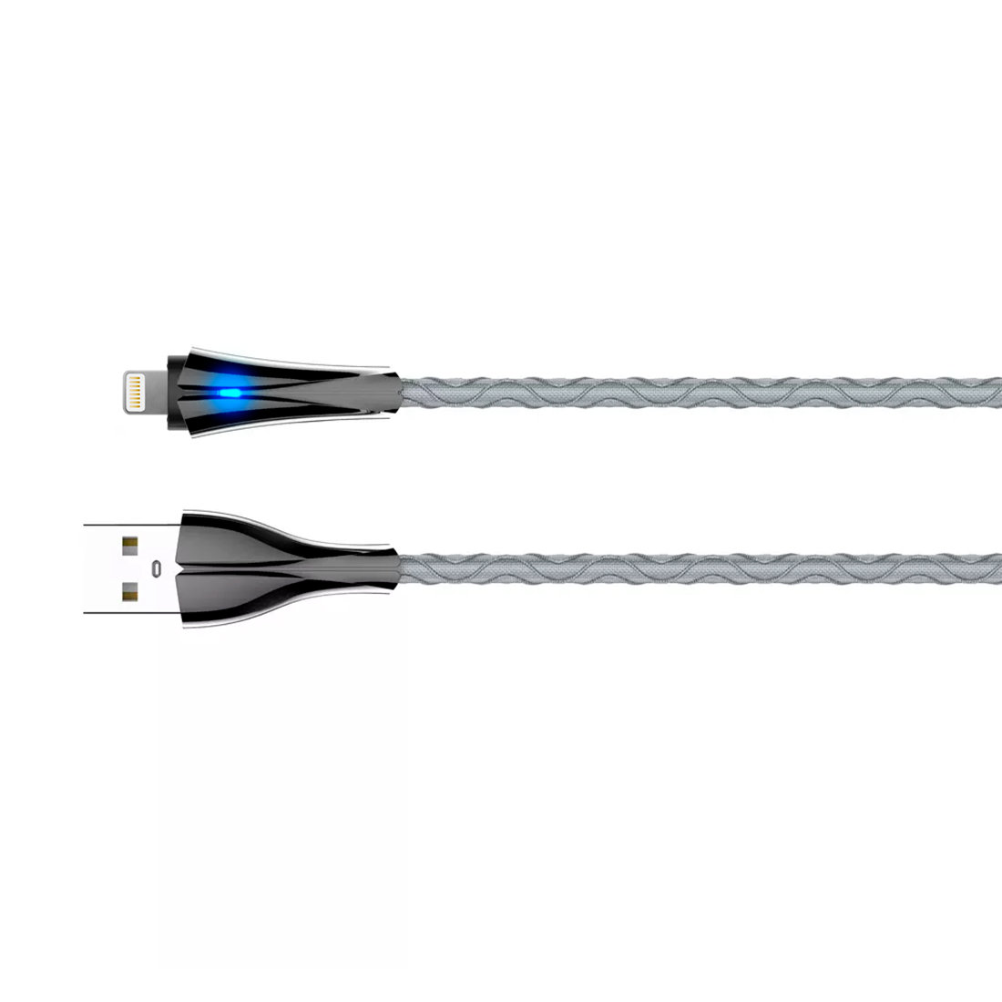 Фото - Кабель LDNIO Kabel USB-A/Lightning  z LED 1m szary LS461L 