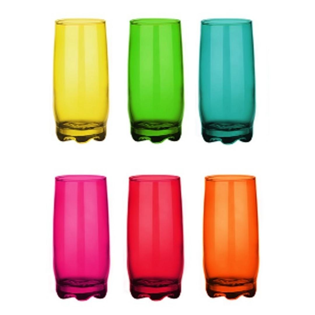 Kolorowe szklanki do drinków wysokie 350 ml 6 szt