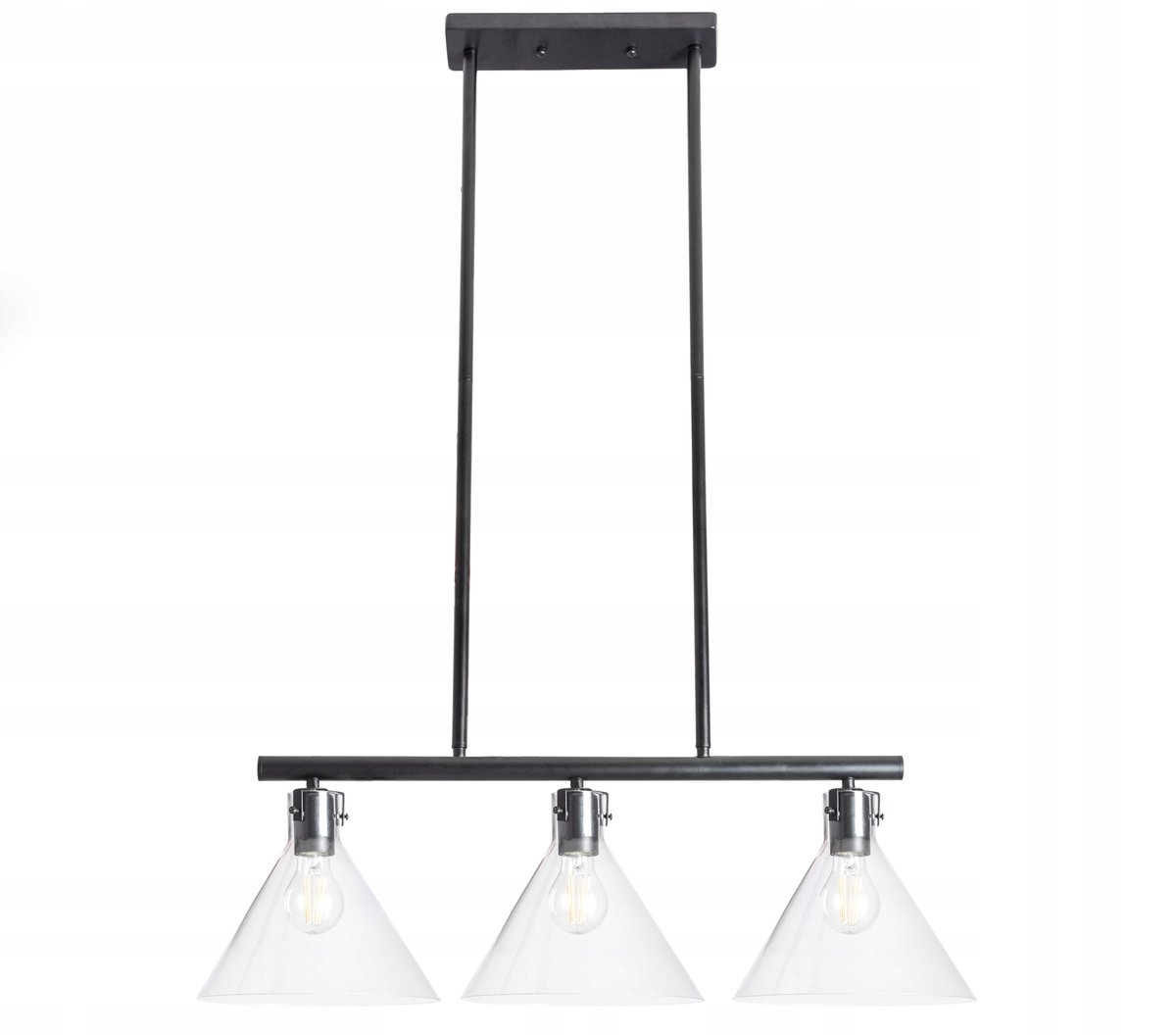 Lampa Sufitowa Szklana Metalowa App318-3Cp Loft