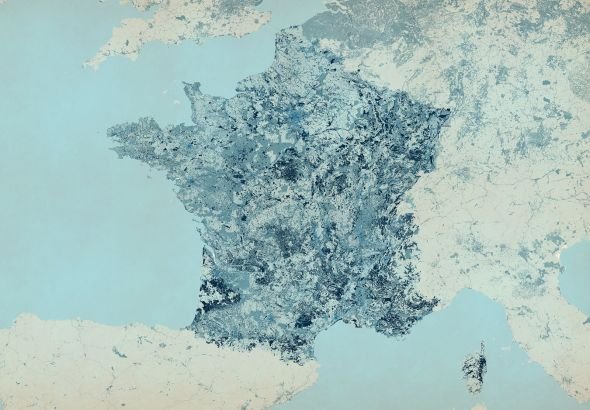 Nice Wall Francja - mapa w kolorach - fototapeta 366x254 FXL3343