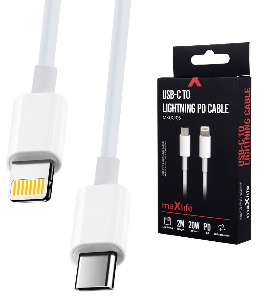 MaxLife Maxlife kabel MXUC-05 USB-C - Lightning 1,0 m 20W biały 8_2267904