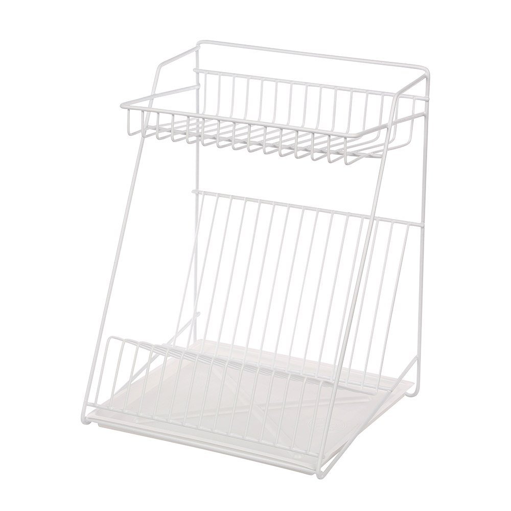 Altom SUSZARKA DO NACZYŃ 2-POZIOMOWA 30CM BIAŁA Z TACKĄ 5906551041170
