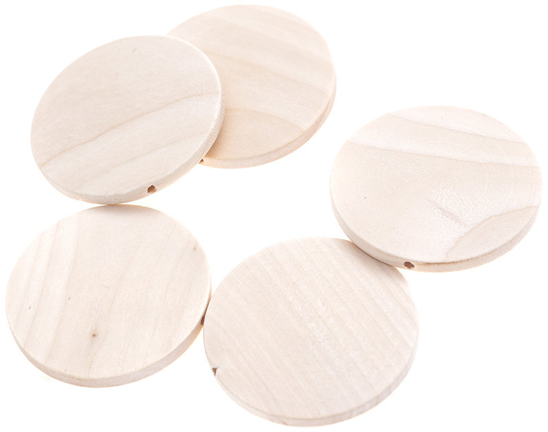 Koraliki Drewniane, Monetki 50Mm, 5Szt , Dp Craft