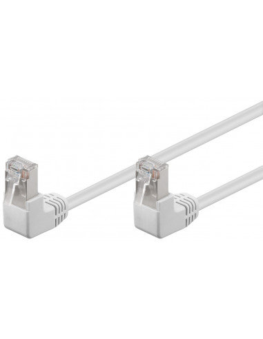 Pro LAN STP CAT 5E 2x90° - White - 0.25m 4040849960604