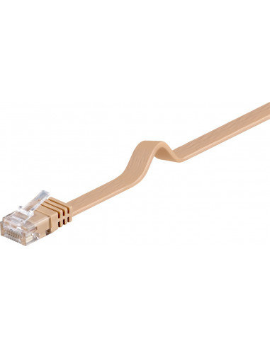 Фото - Патч-корд Goobay Kabel LAN Patchcord CAT 6 U/UTP PŁASKI brąz 2m 