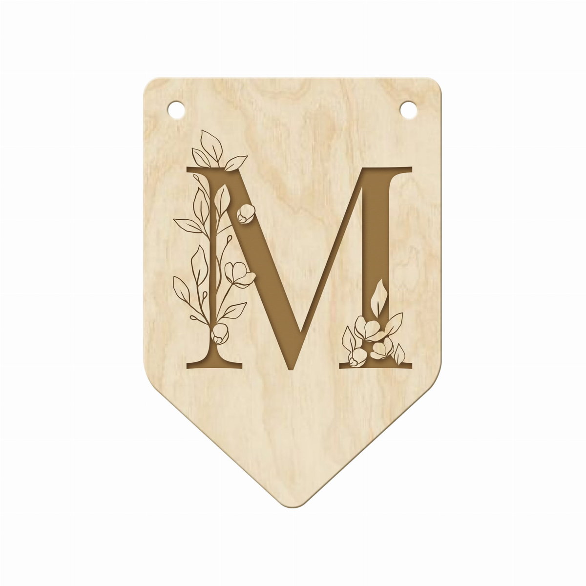 Drewniana Girlanda Kwiatowa Proporczyki Z Literkami M Ozdoba Pokoju Dziecięcego Z Drewna  Napis Z Imieniem Na Urodziny