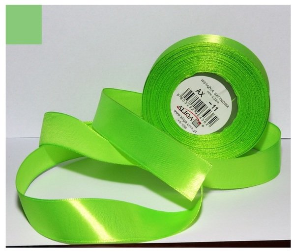 Wstążka Satynowa Zielona-Jasna 12 Mm 32 Mb. Ax12-11, Aliga