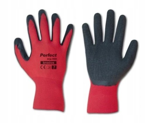 Rękawice ochronne PERFECT GRIP RED lateks, rozmiar 11