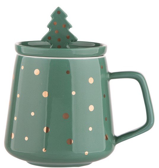 Altom Kubek porcelanowy Xmas tree 370 ml, zielony