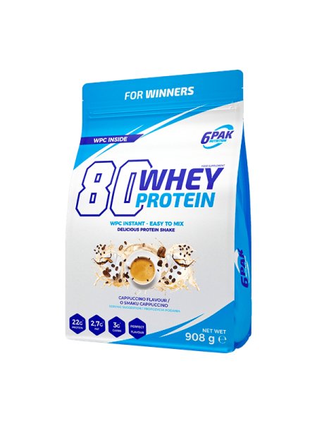 Białko 6Pak 80 Whey Protein 908G Cappuccino