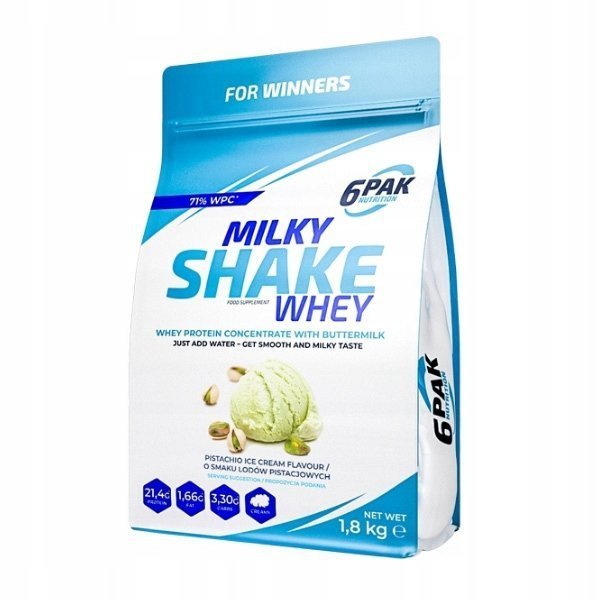 Białko  6Pak Milky Shake Whey 1800G Lody Pistacjowe
