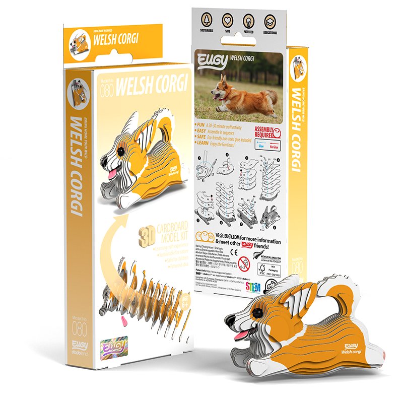 Pies Corgi Eugy. Eko Układanka 3D