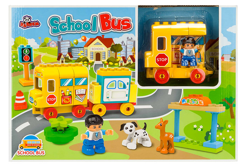 Klocki Zestaw Autobus Szkolny 39El. 3 Figurki