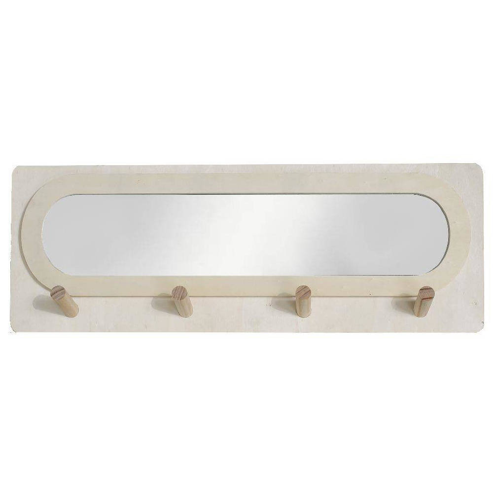 Wieszak Ścienny Do Przedpokoju Z Lustrem Simplicity, 75 X 47 Cm